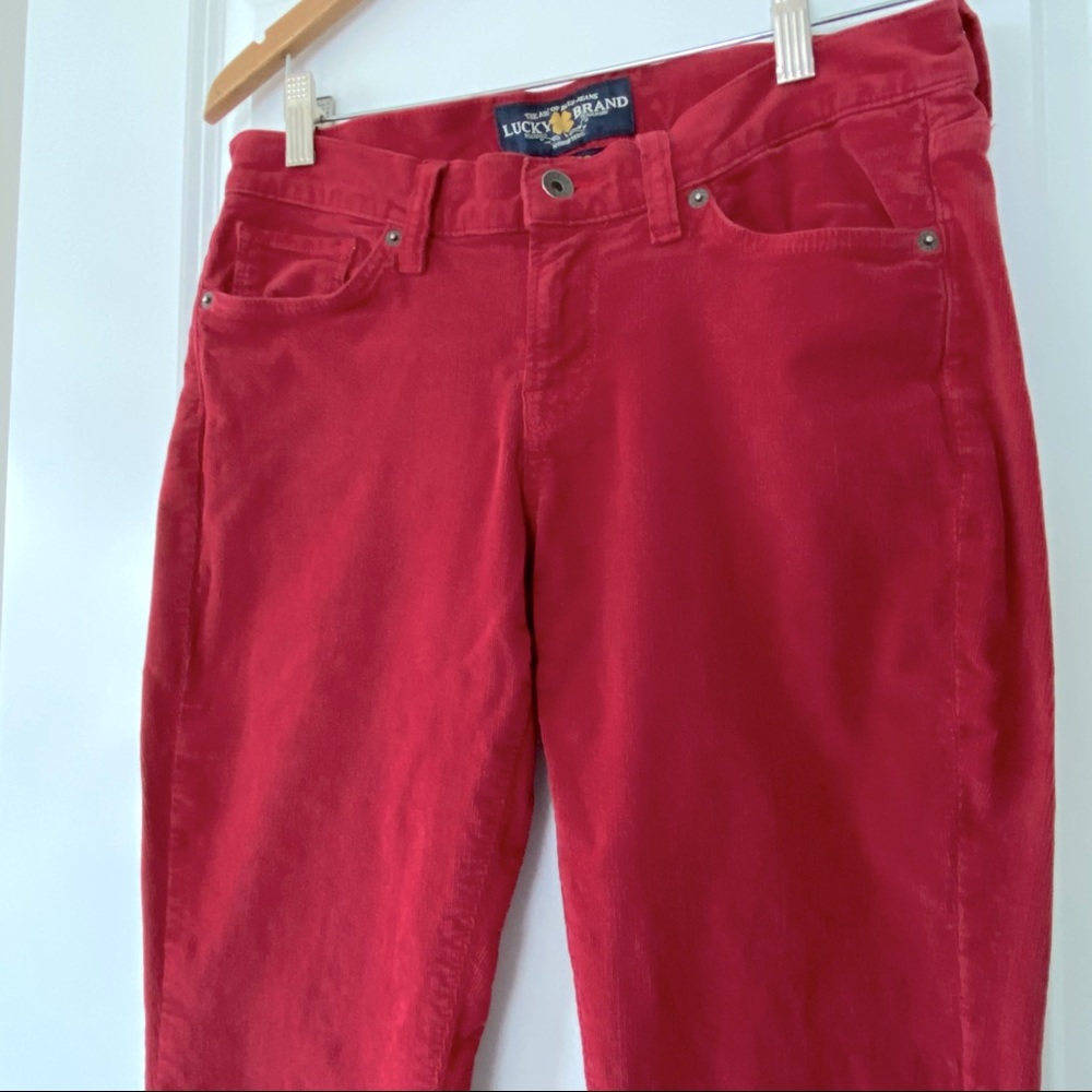 Lucky Brand Corduroy Size 6/28 Brick Red Skinny Jeans w MEASUREMENTS - Picture 3 of 10